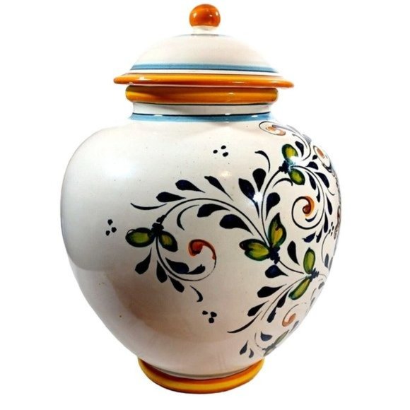 Intrada Toscana Lion Fleur de Lys Crest Cookie Biscotti Jar Vase … - Picture 7 of 14